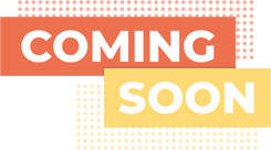 Coming soon circle dot with orange and yellow background